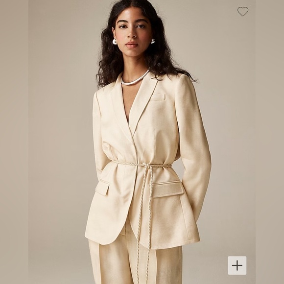 J crew Rope-tie blazer in glossy twill size 4** - Picture 1 of 6